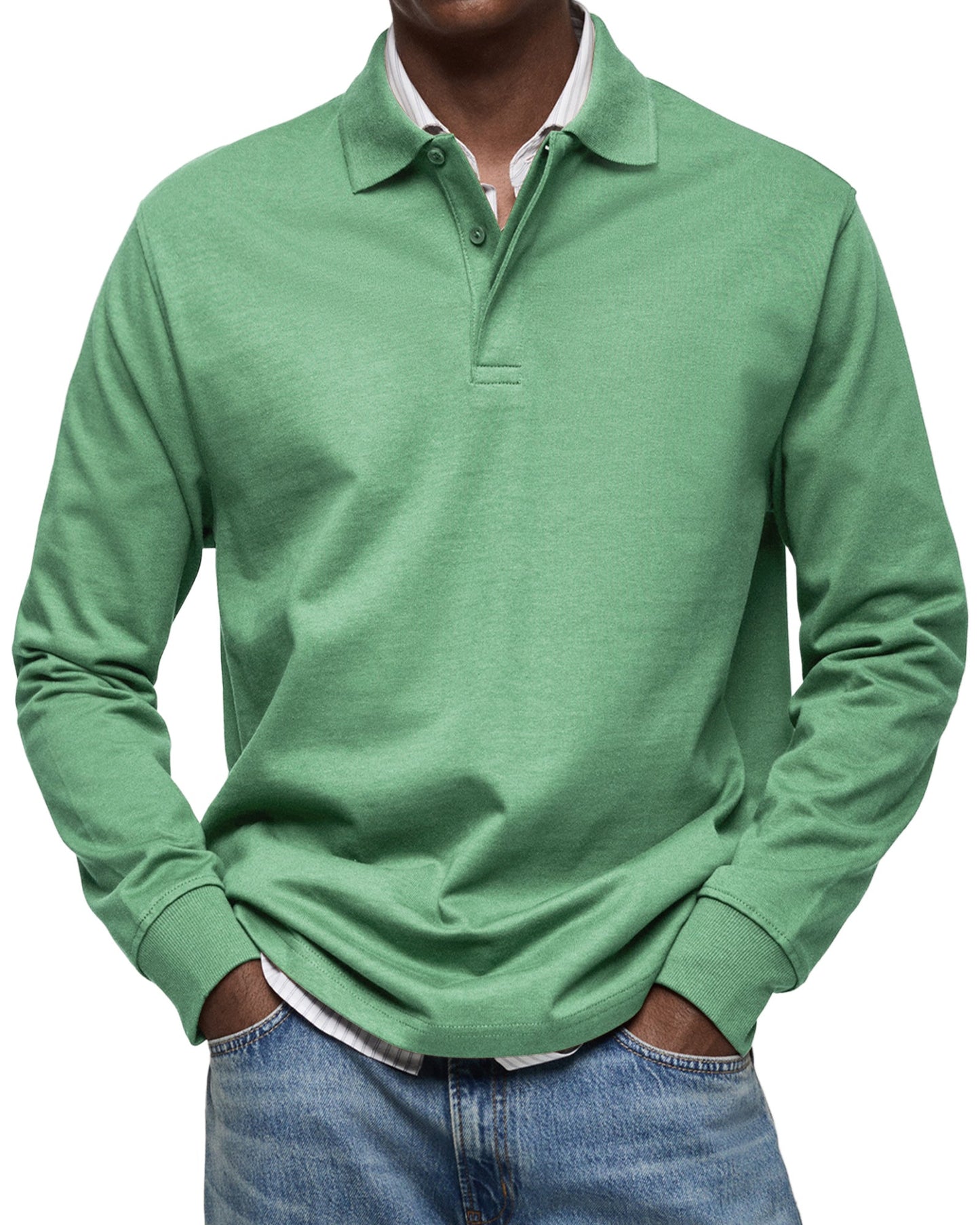 Classic Long Sleeve Polo Shirt Refined For Men | Tristan