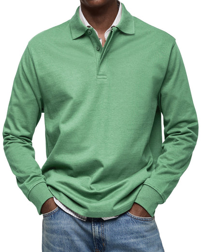 Classic Long Sleeve Polo Shirt Refined For Men | Tristan