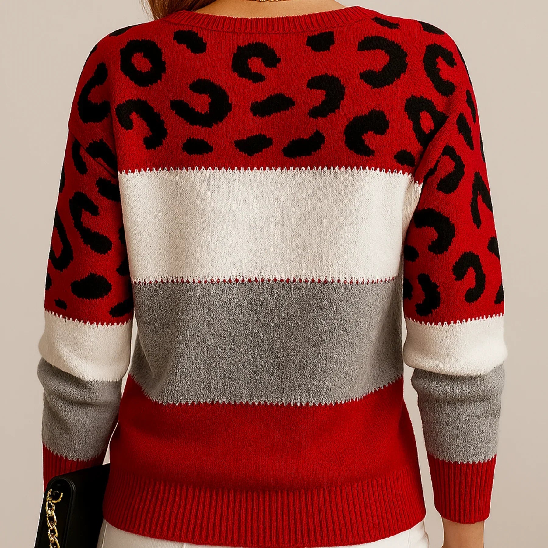 Leopard print casual sweater for women | Pascaline