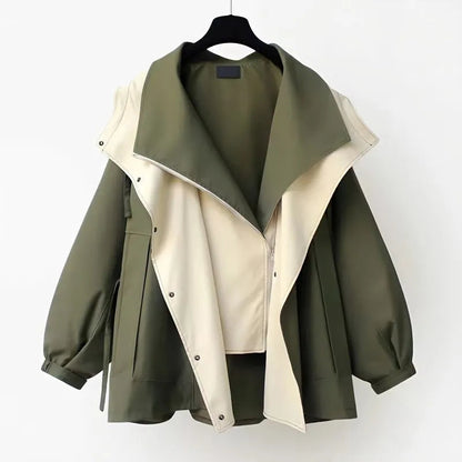 Double Layer Hooded Jacket Stylish For Women | Mireya