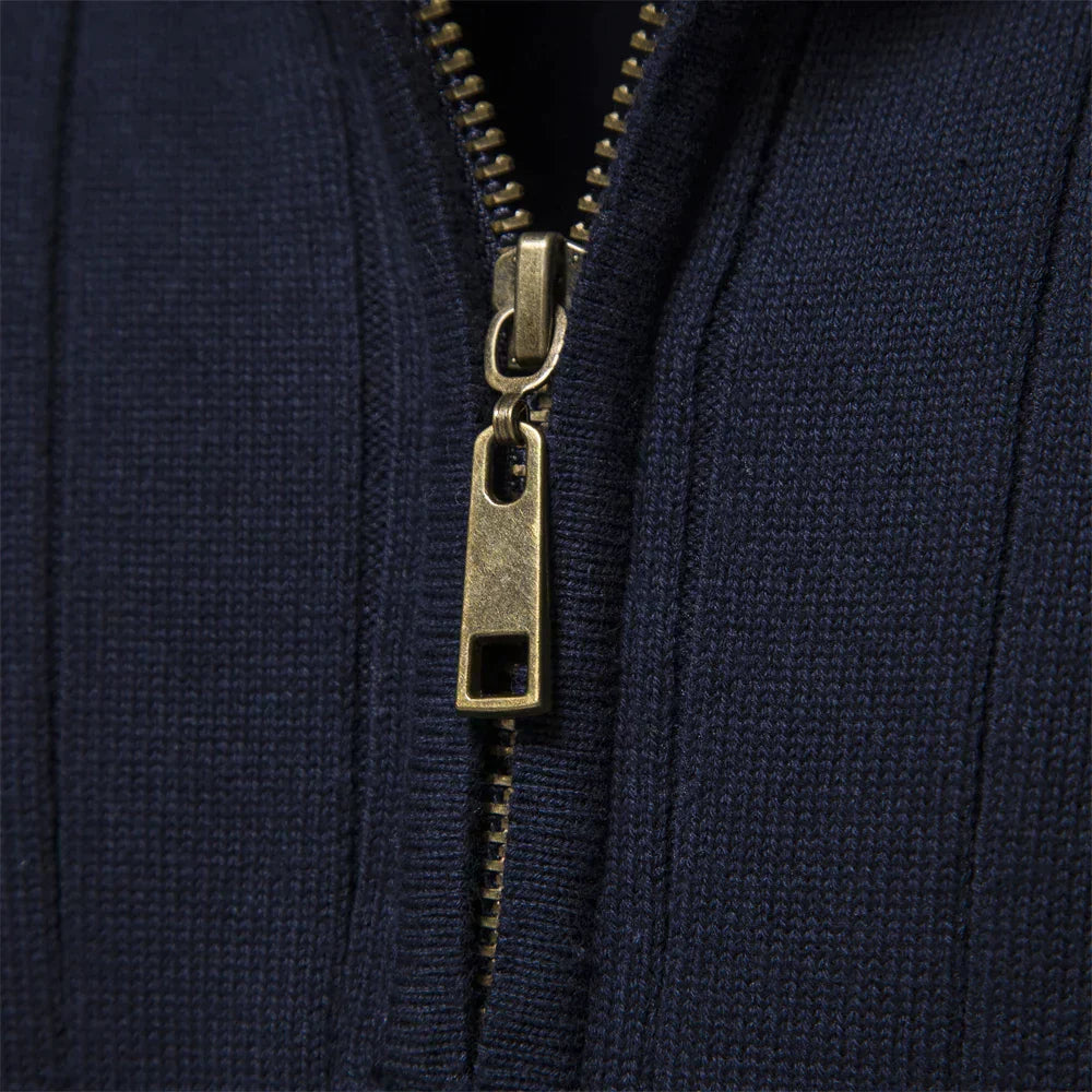 Ribbed Zip Neck Sweater Cozy for Men | Corin