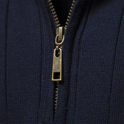 Ribbed Zip Neck Sweater Cozy for Men | Corin