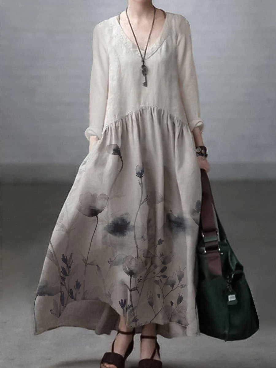 Breathable linen casual shirt dress for women - 3