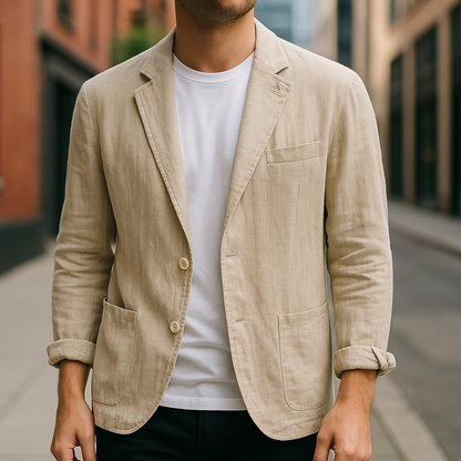 Tailored Single Button Blazer Refined for Men | Matteo