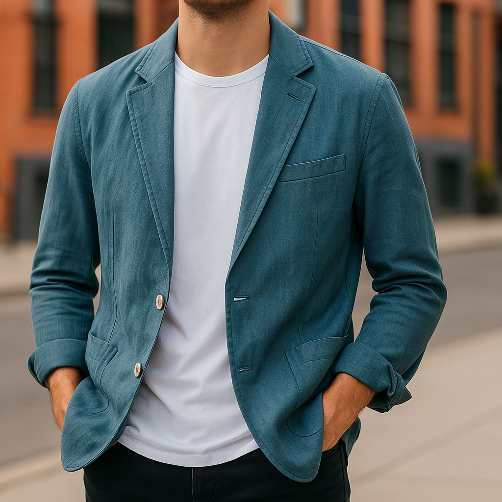 Tailored Single Button Blazer Refined for Men | Matteo
