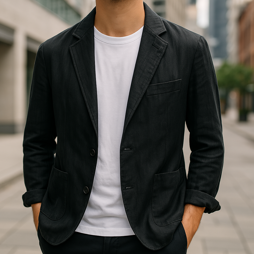 Tailored Single Button Blazer Refined for Men | Matteo