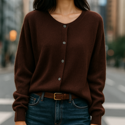 Classic Button Front Sweater Cozy for Women | Elara