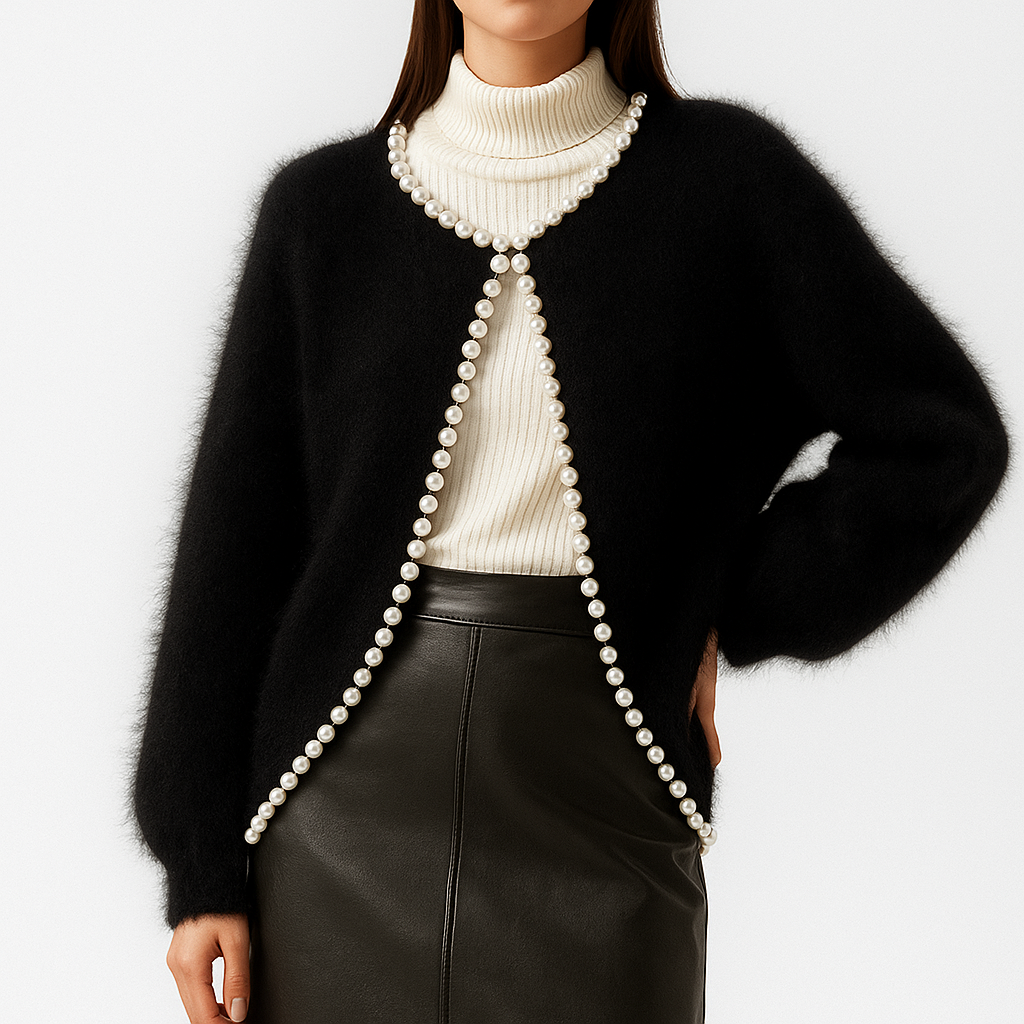 Pearl Embellished Cardigan Cozy For Women | Chloe
