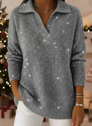 Elegant everyday polo neck glow jumper for women | Léonie -11