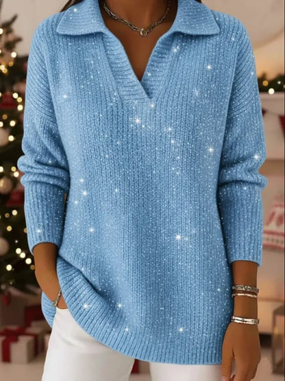 Elegant everyday polo neck glow jumper for women | Léonie -5