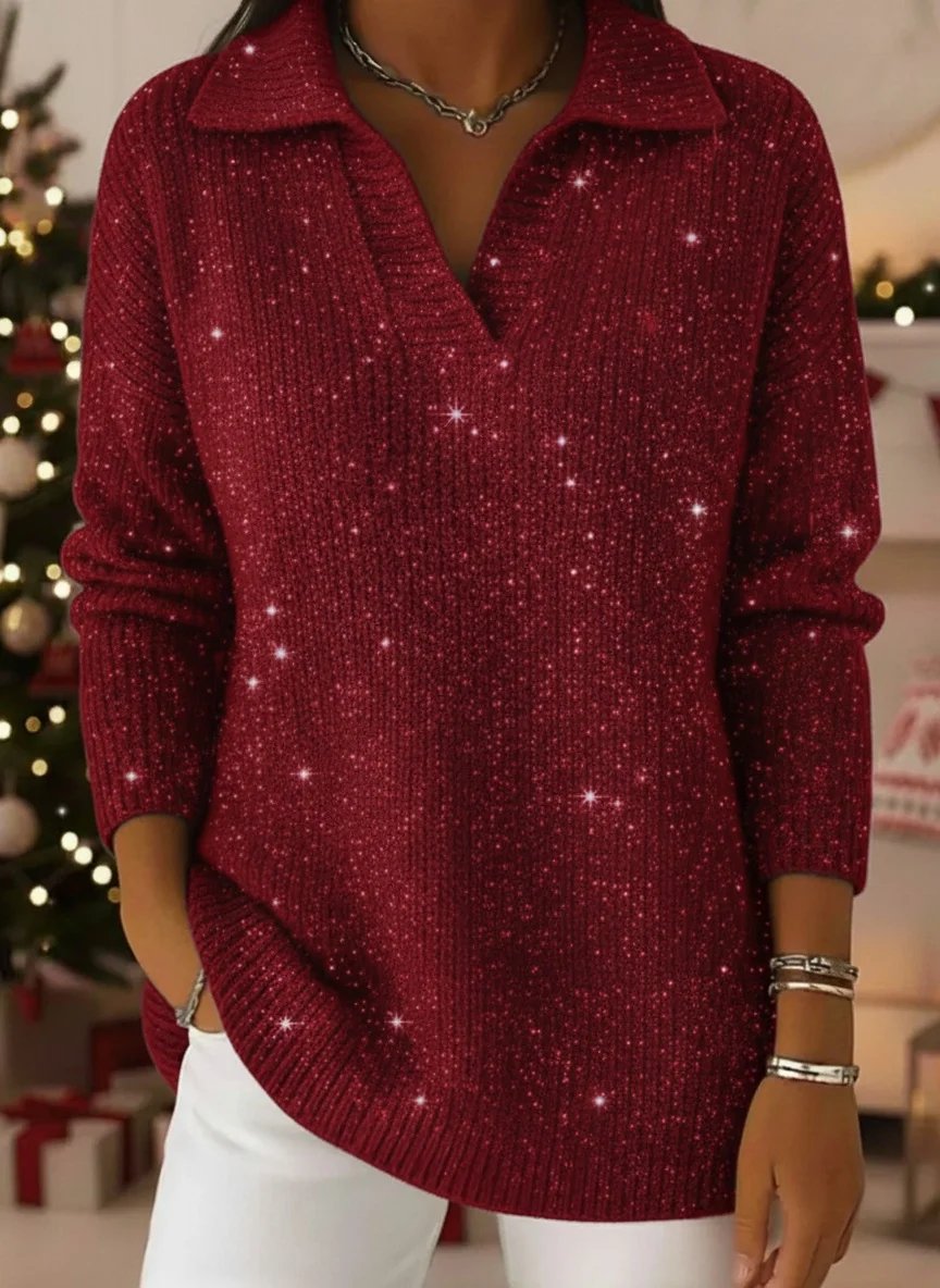 Elegant everyday polo neck glow jumper for women | Léonie -1