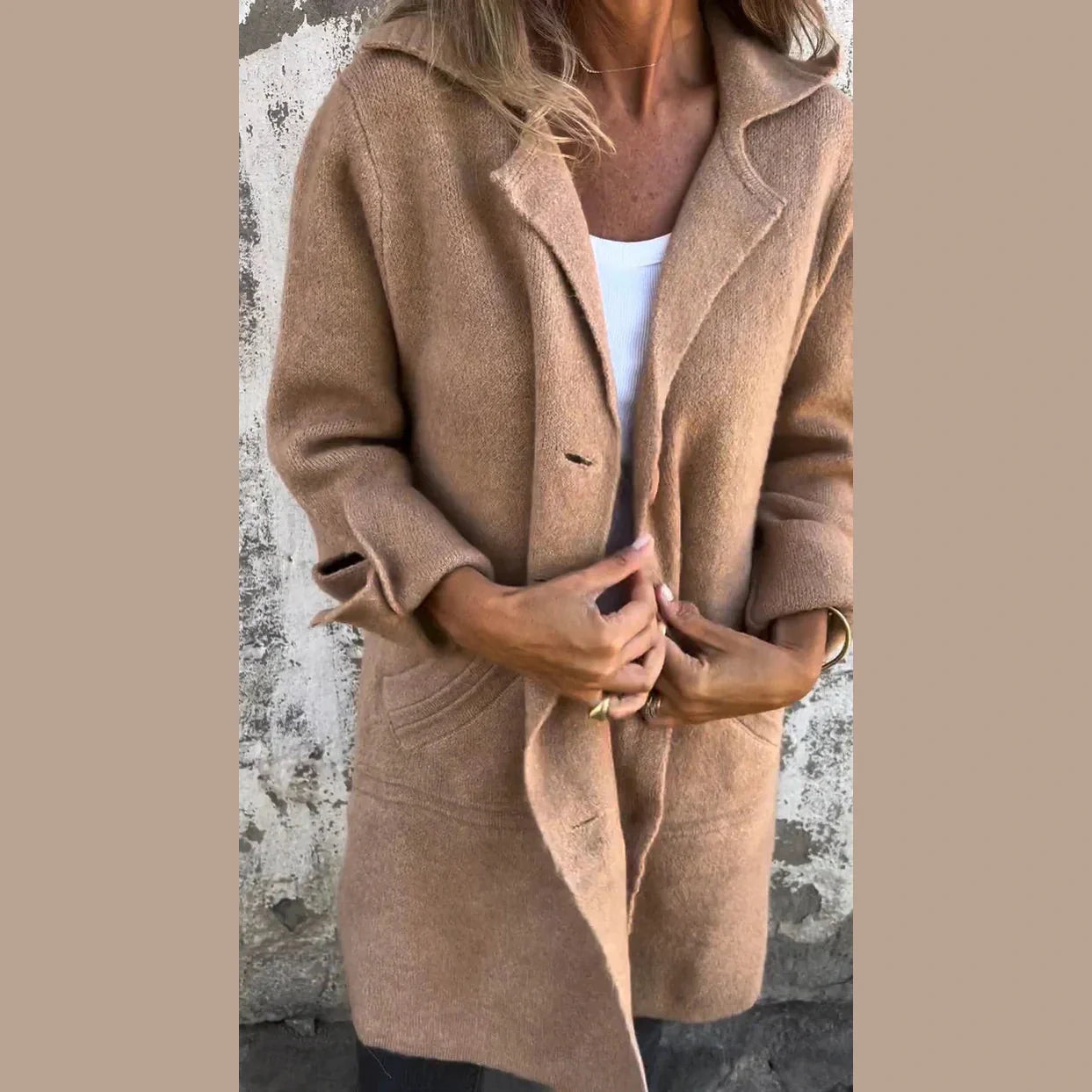 Relaxed casual longline everyday coat for women | Baylea -7