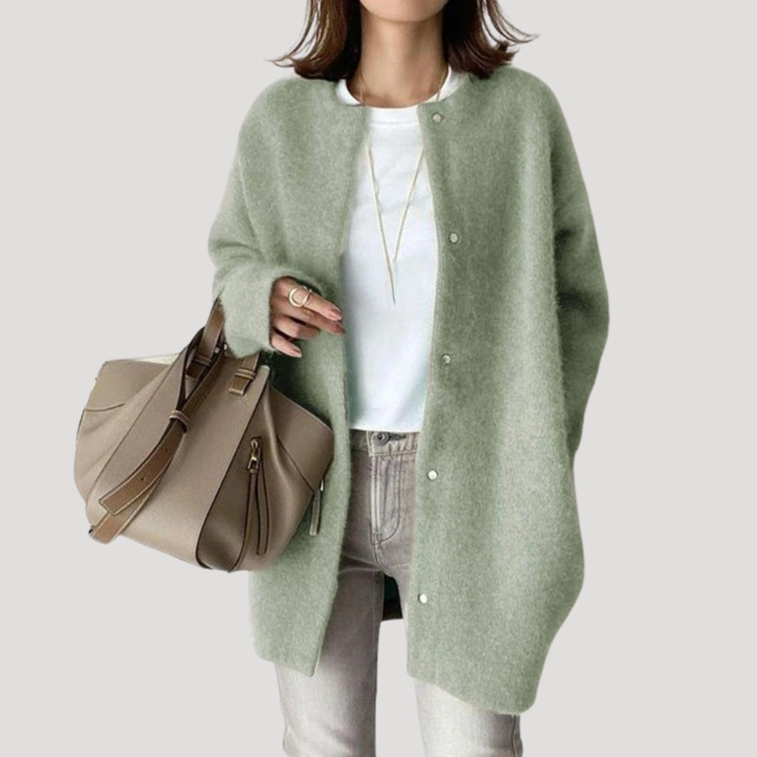 Stylish longline ribbed knit cardigan for women -3
