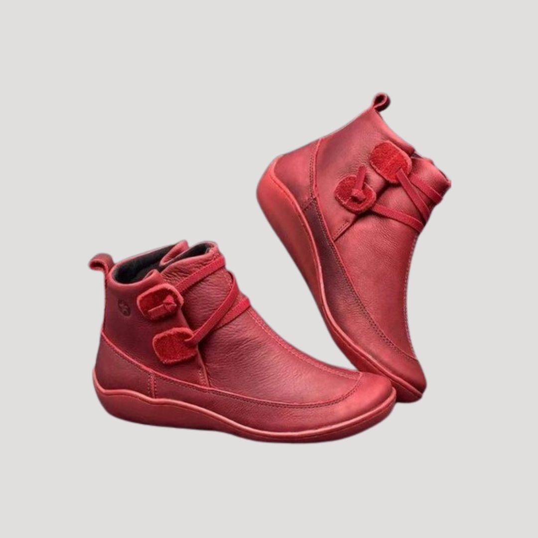 Elegant waterproof block heel ankle boots for women -2