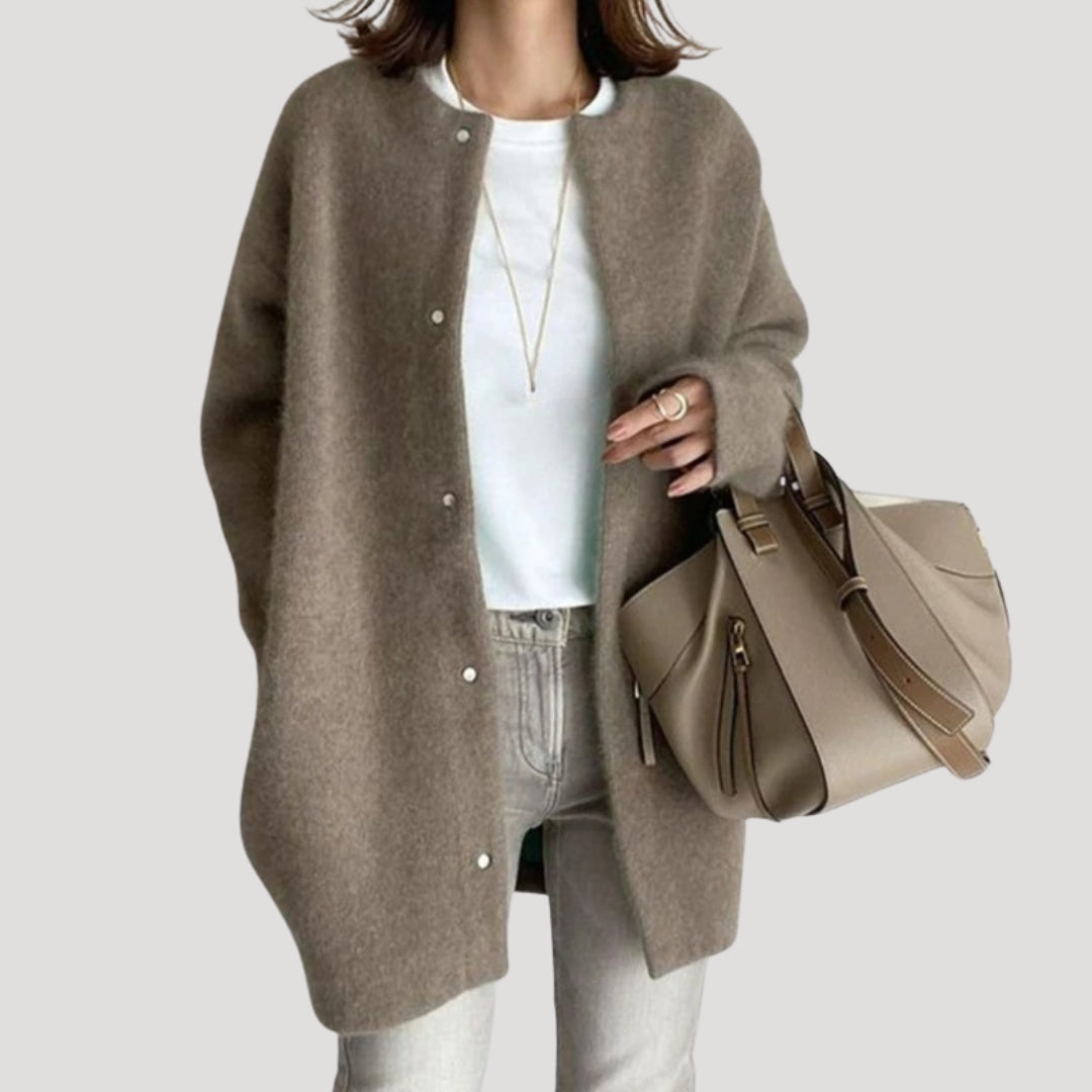 Stylish longline ribbed knit cardigan for women -4