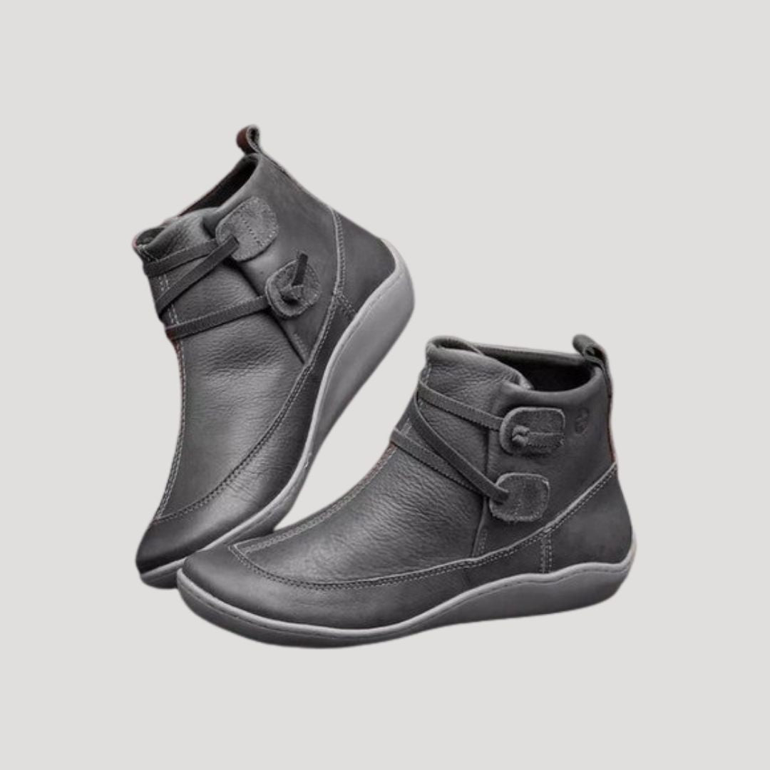Elegant waterproof block heel ankle boots for women -3