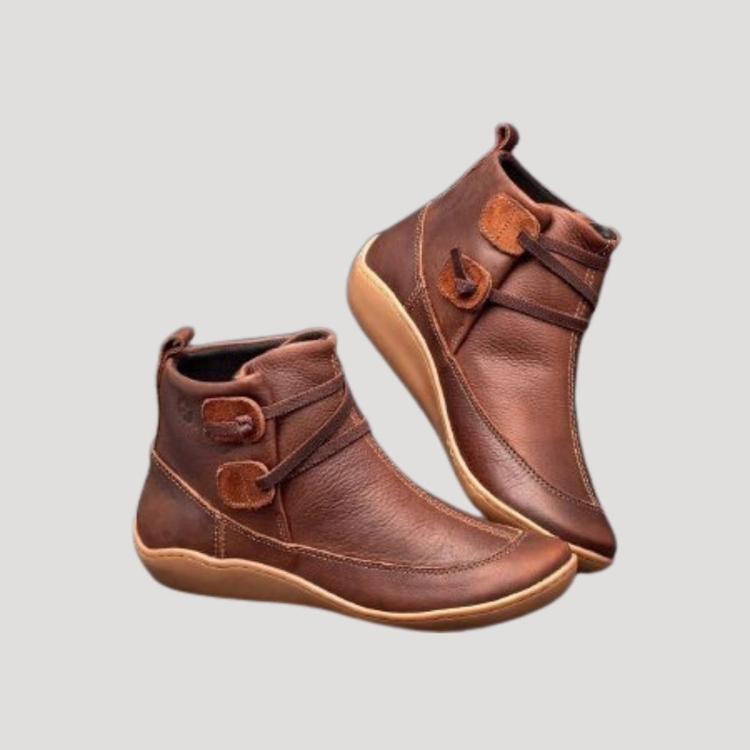Elegant waterproof block heel ankle boots for women -1