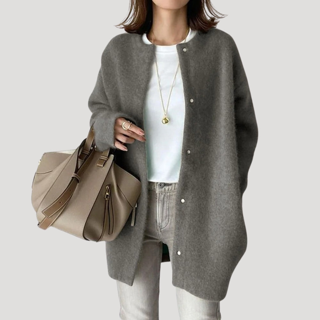 Stylish longline ribbed knit cardigan for women -5