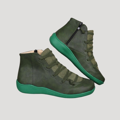 Elegant waterproof block heel ankle boots for women -5