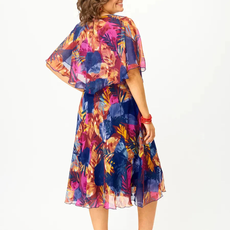 Comfortable plus-size everyday chiffon dress for women | Barbara -5