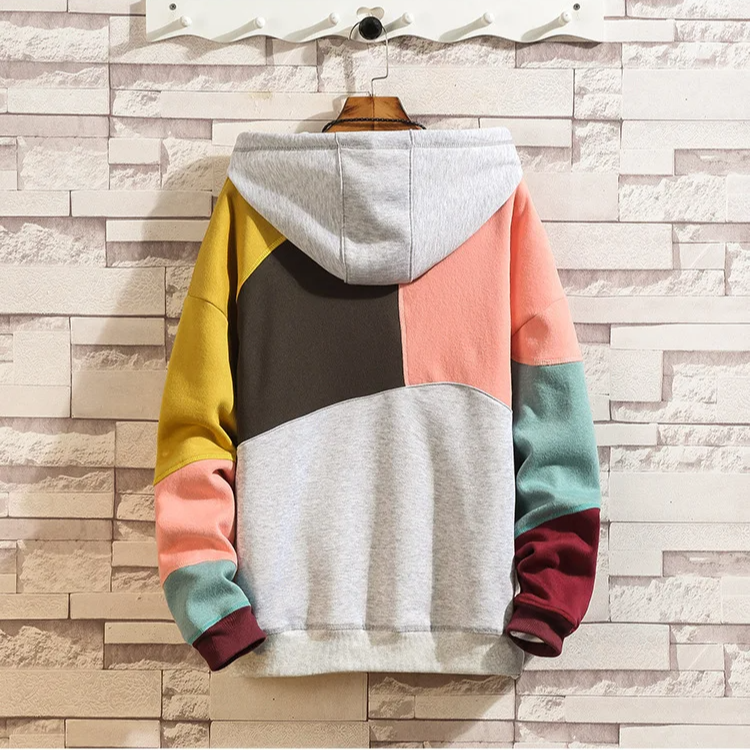 Colour Block Patchwork Hoodie Trendy for Men | Maverick