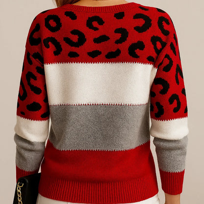 Leopard Print Casual Sweater Cozy For Women | Sera