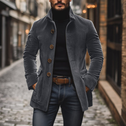 Smart corduroy slim-fit coat for men | Emerson - 8
