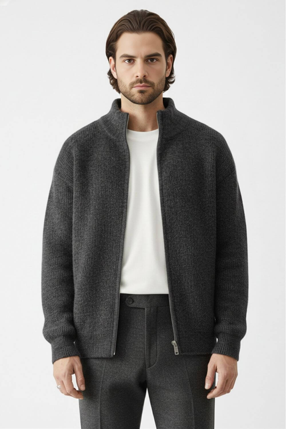 Full Zip Stand Collar Jacket Stylish For Men | Darvyn