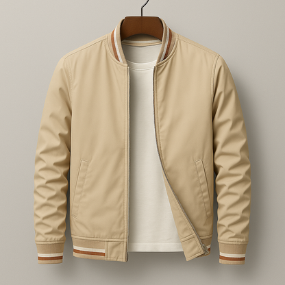 Striped Trim Zip-Up Jacket Stylish For Men | Grayson