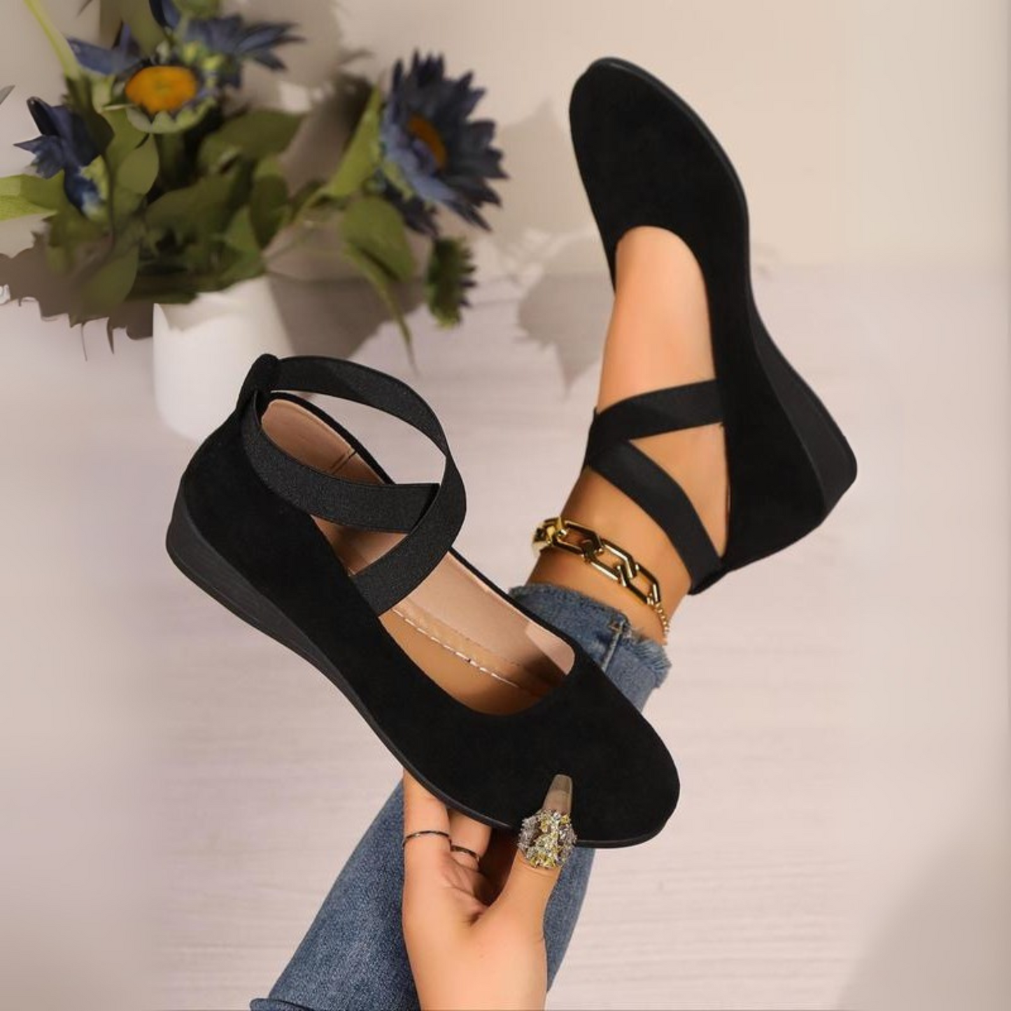 Closed Toe Wedge Ballerina Shoes Chic For Women | Mirelle