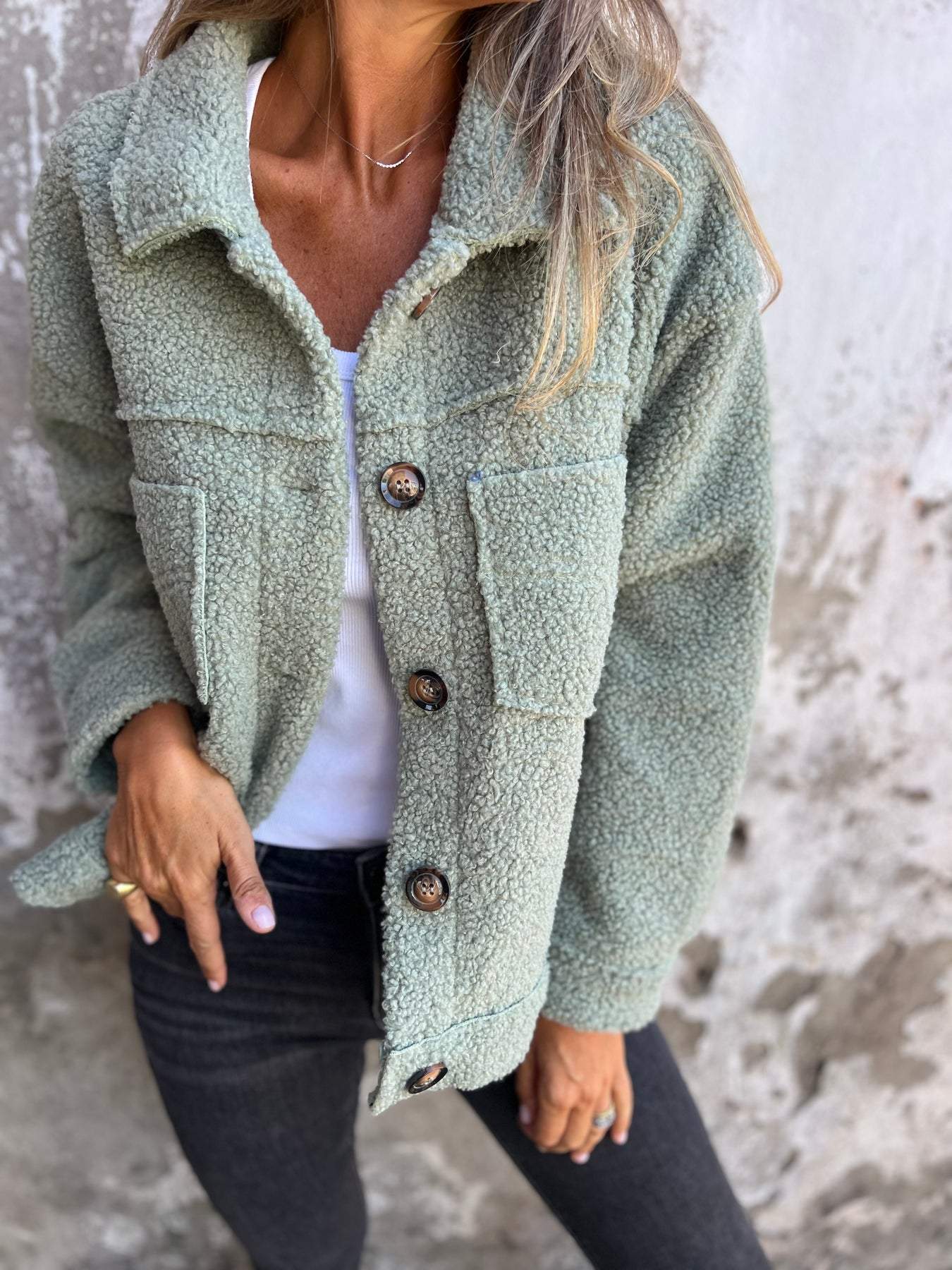 Button Front Cosy Jacket Stylish For Women | Jess