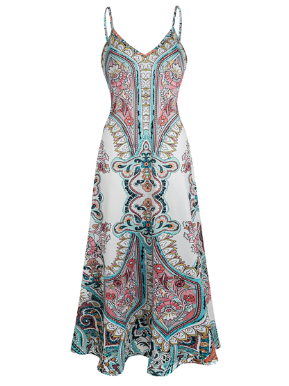 Boho Floral Print Sleeveless Dress Chic For Women | Maravelle