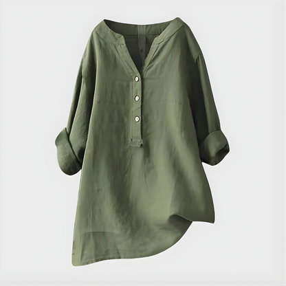 Elegant V-neck everyday blouse for women | Veronique -2