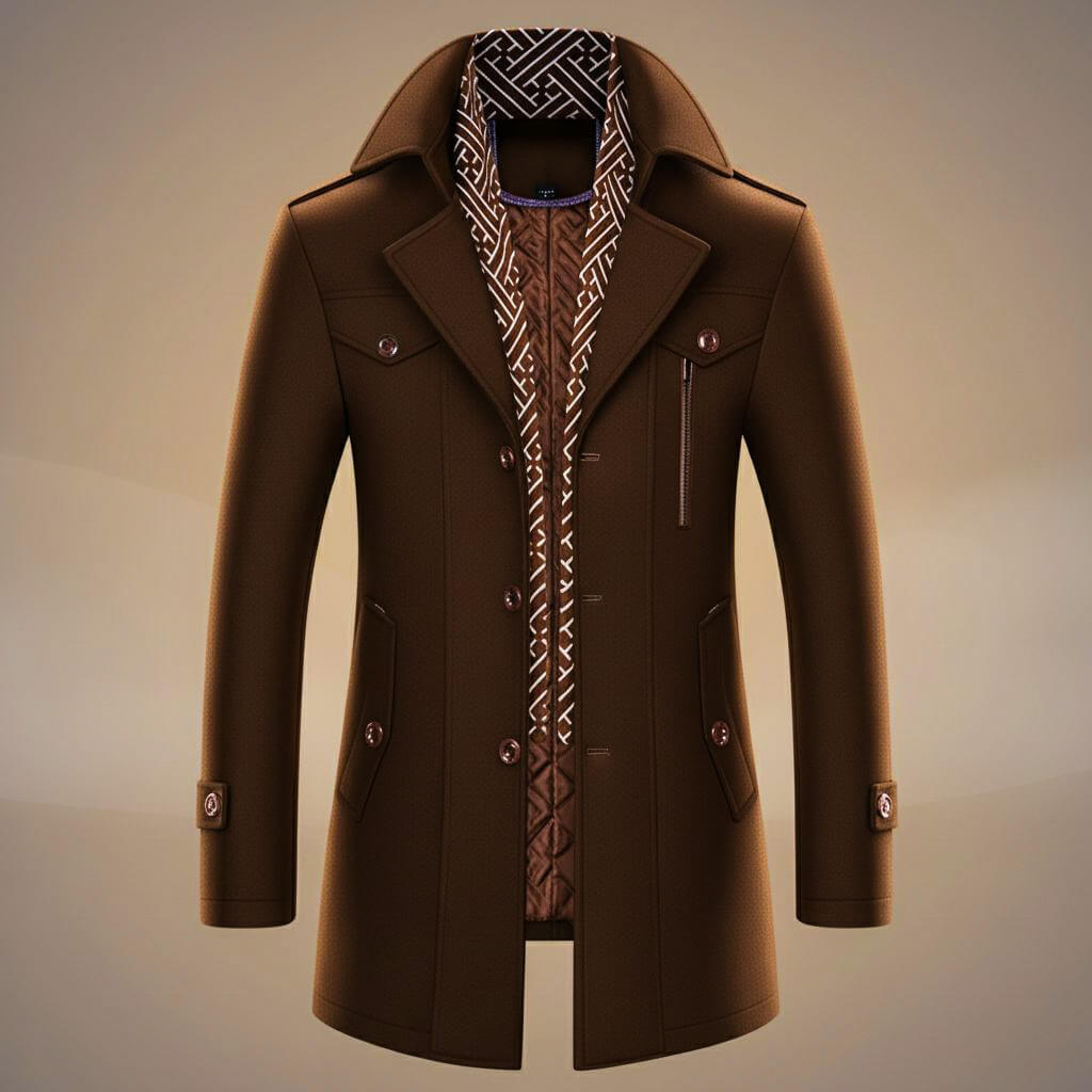 Elegant classic wool winter coat for men | Kensworth - 2