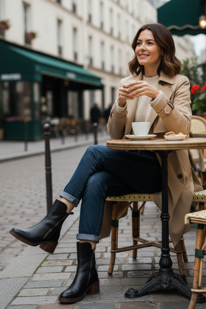 Classic elegant heeled leather ankle boots for women | Valorine -9