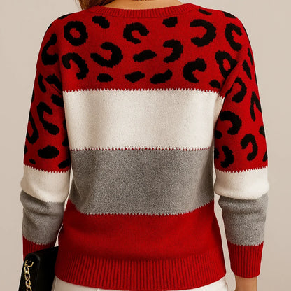 Leopard Colour-Block Sweater Cozy for Women | Selene