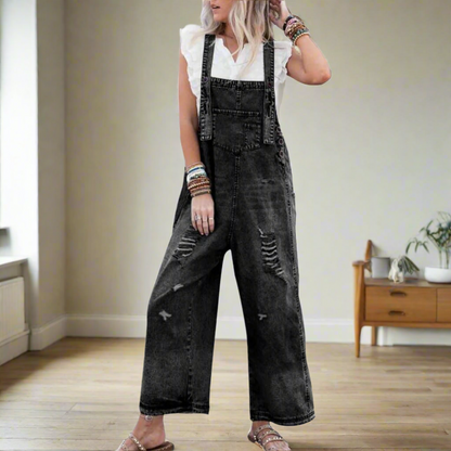 Vintage Wash Adjustable Jumpsuit Chic For Women | Maristelle