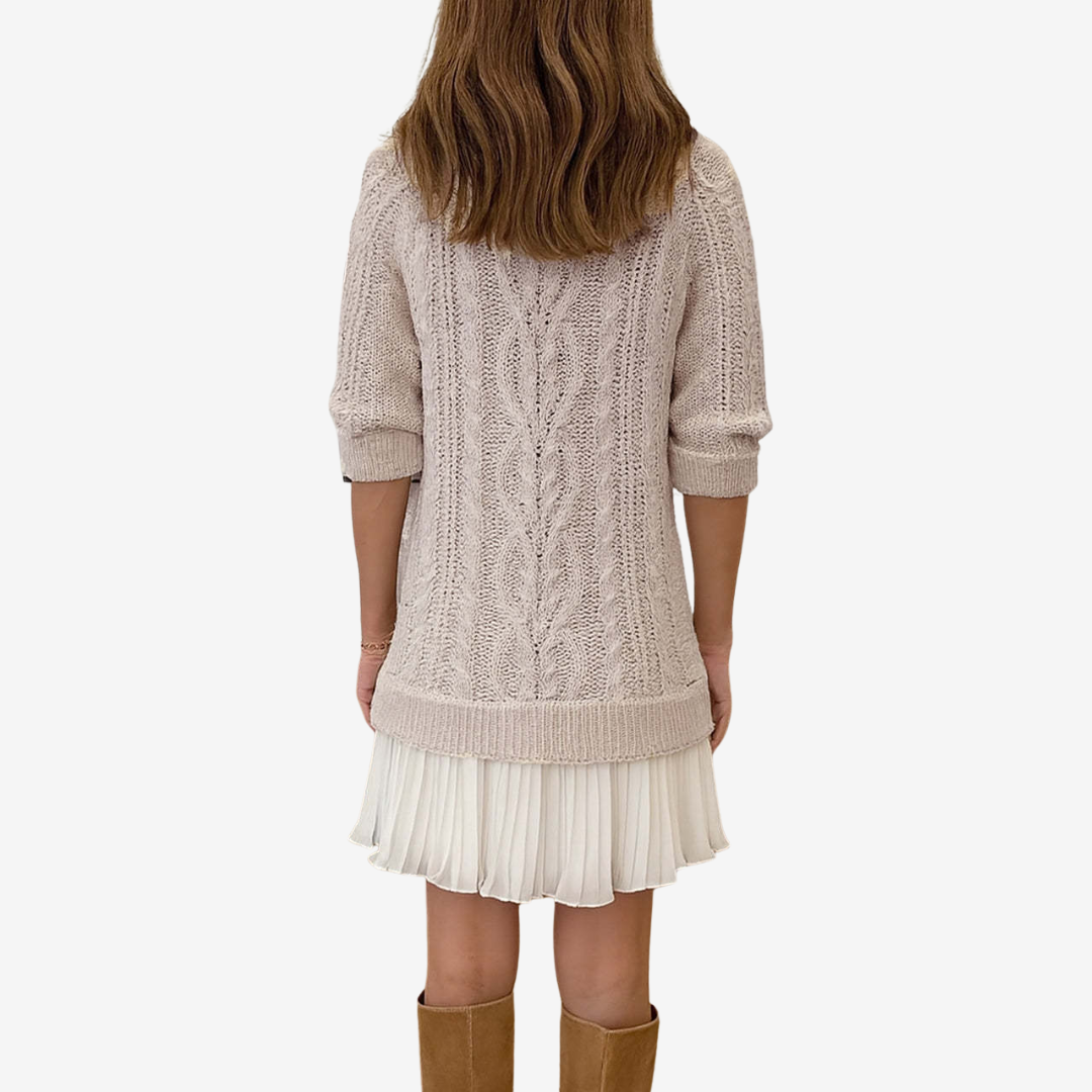 Cosy knit everyday sweater midi dress for women | Gaëlle -3