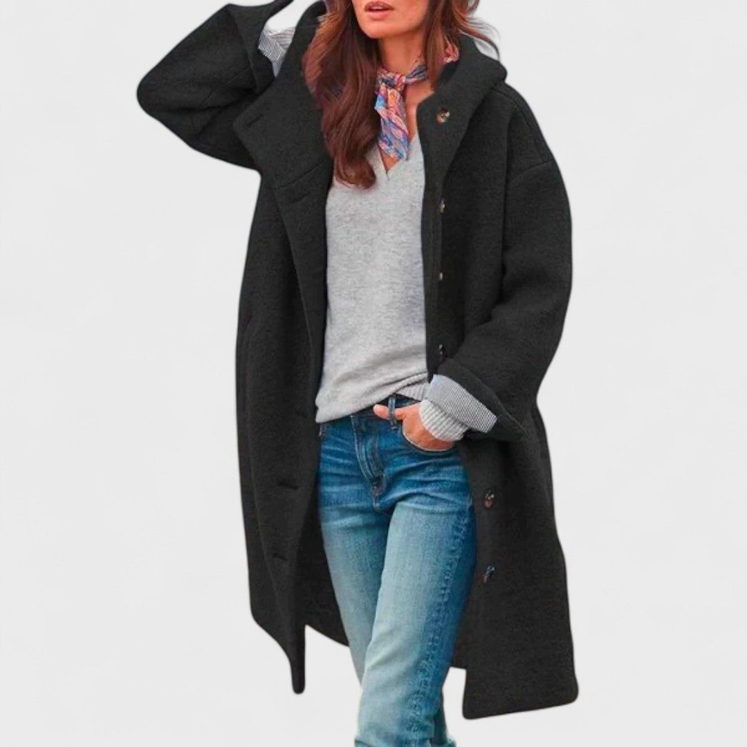 Longline Button Coat Stylish For Women | Aida