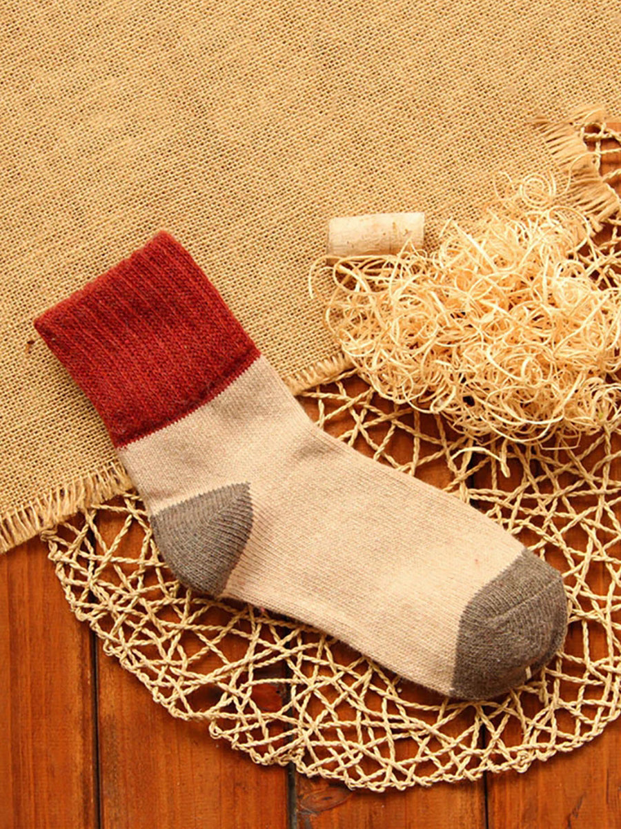 Warm cosy winter wool thick socks for women -3