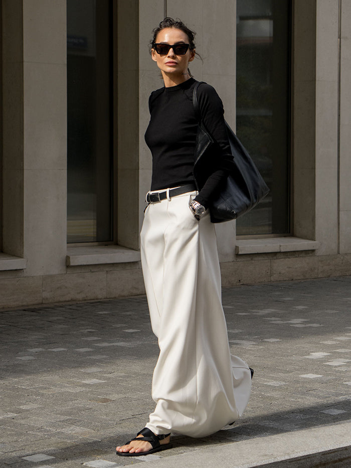 Stylish H-line solid-colour midi skirt for women - 7