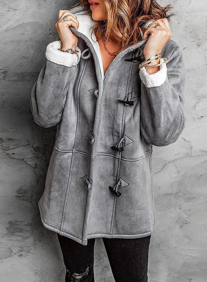 Refined double-breasted longline coat for women | Arwelyn -1