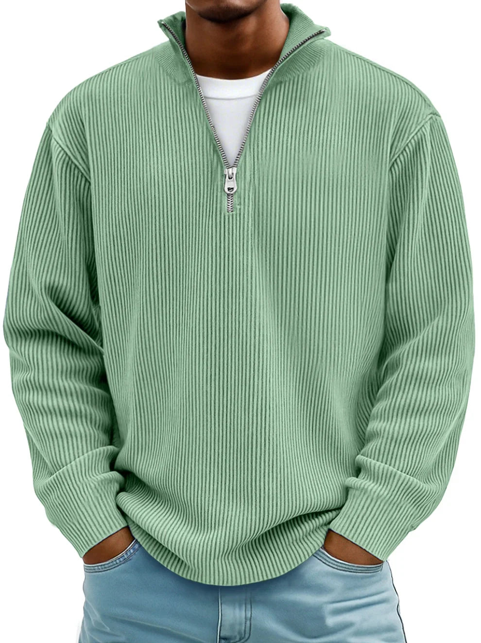 Warm classic knit crew-neck sweater for men | Calix -8