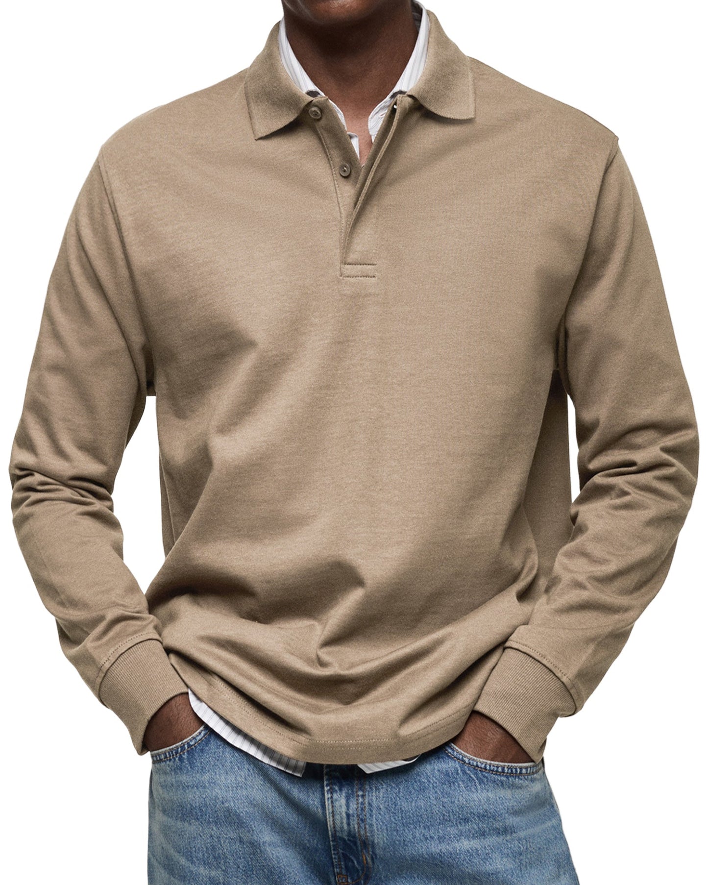 Classic Long Sleeve Polo Shirt Refined For Men | Tristan
