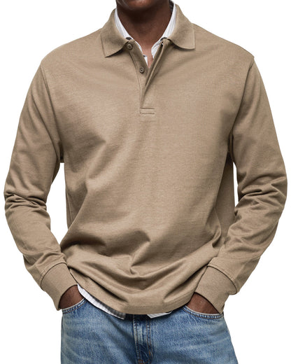 Classic Long Sleeve Polo Shirt Refined For Men | Tristan