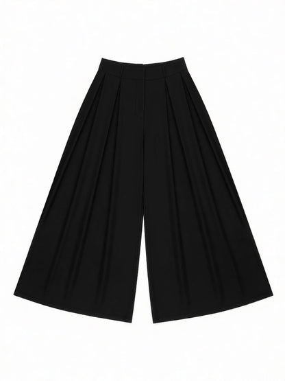 High-waist loose pleated wide-leg trousers for women - 6