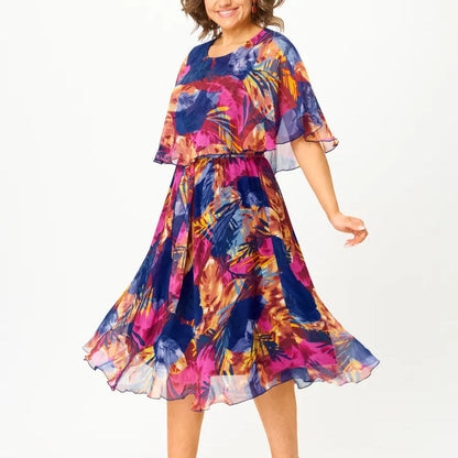 Comfortable plus-size everyday chiffon dress for women | Barbara -3