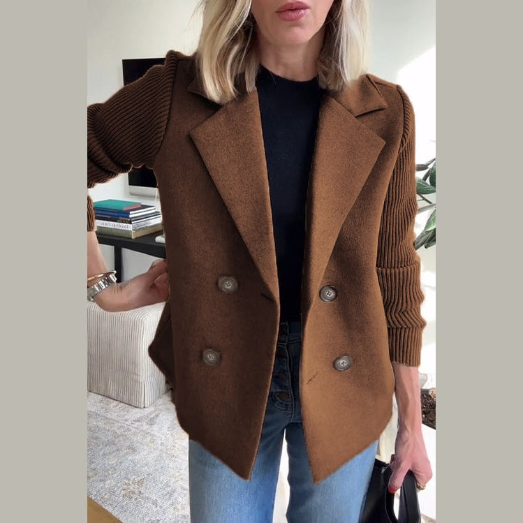 Classic casual button-front blazer for women | Alesia -12