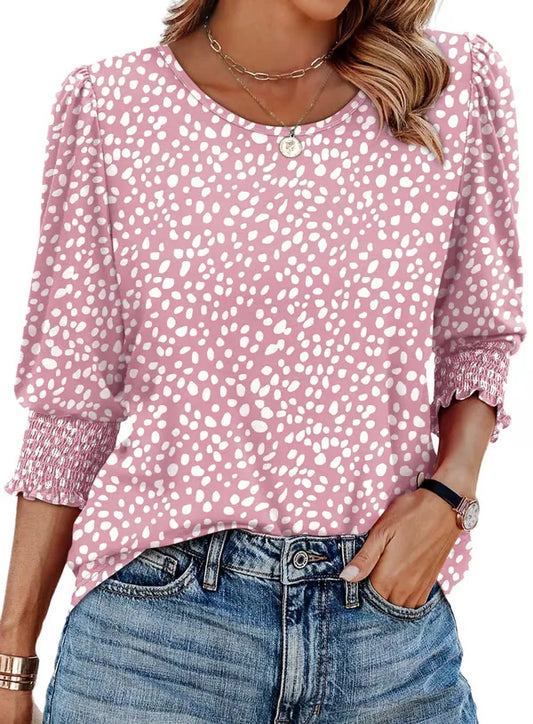 Elegant casual three-quarter sleeve everyday blouse for women | Emily -1