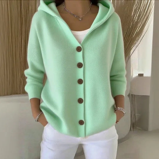 Hooded Button Cardigan Cozy for Women | Elowen